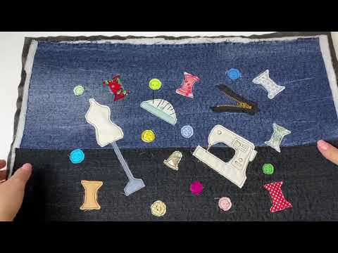 Видео: Заготовка из обрезков от шитья, и джинсы! Аппликация на обычном ходу машинки. Лоскутки в дело!