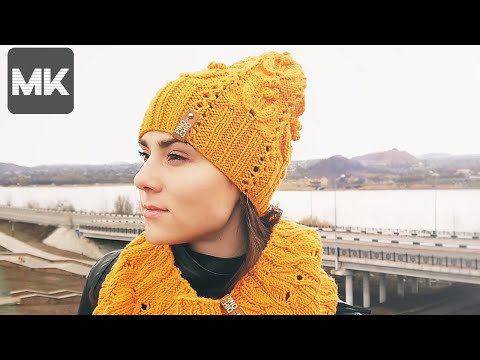 Видео: ЯРКАЯ ШАПКА ОБЪЕМНЫМИ ЦВЕТАМИ / Подробный МК по вязанию спицами / Crochet beanie hat