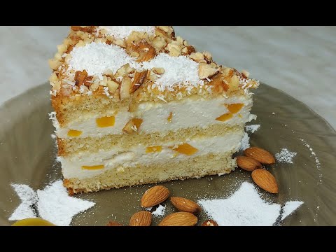 Видео: Бисквитный торт с персиками и творожным кремом #тортсперсиками #бисквитныйтортсперсиками #тортыдома