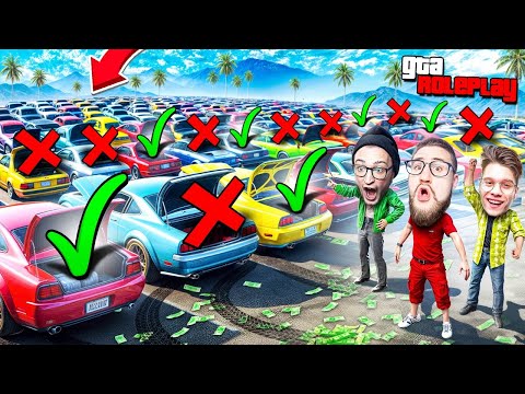 Видео: 100 ФЕЙКОВЫХ МАШИН vs 3 ОРИГИНАЛЬНЫХ! НАЙДИ КЛЮЧИ ОТ ТАЧКИ и ДОБЕРИСЬ ДО ФИНИША! (GTA 5 RP)