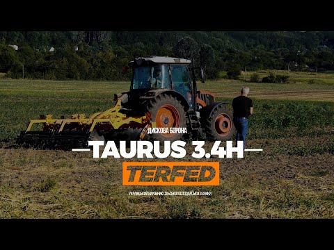 Видео: Дискова борона ТАУРУС 3.4Н з Турецьким трактором ArmaTrac 1104 на 110 к.с