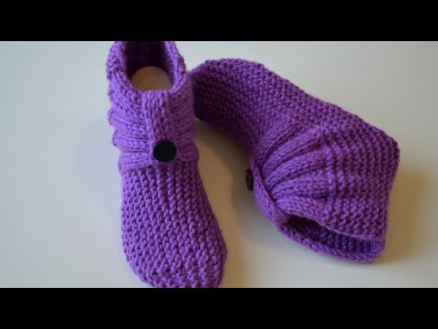 Видео: Симпатичные носочки спицами / одним полотном