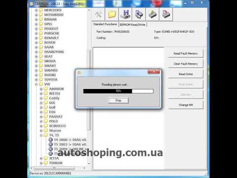 Видео: Сравнение возможностей доработанного CARPROG и обычного китайского, на примере работы с VW T5.