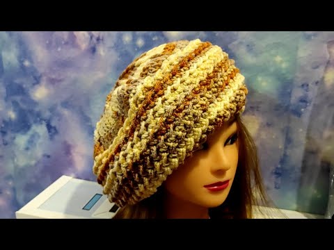 Видео: ОБЪЕМНЫЙ БЕРЕТ крючком.  Берет для начинающих.