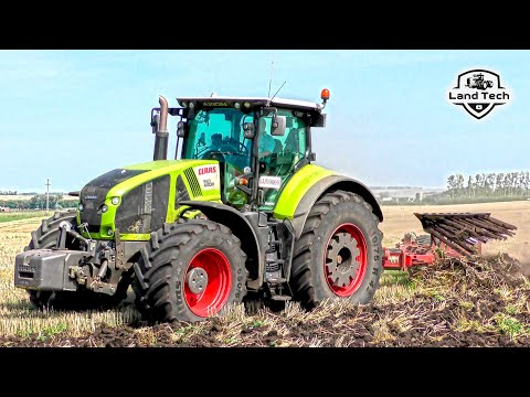 Видео: Трактор CLAAS AXION 950 пашет зябь плугом GREGOIRE BESSON SPB9. Отзыв тракториста!