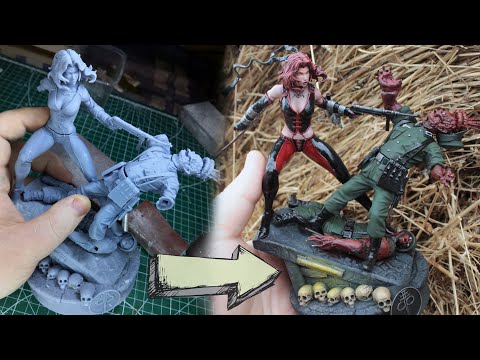 Видео: BloodRayne. Сборка и покраска фигурки // BloodRayne statue 3D printing & Painting