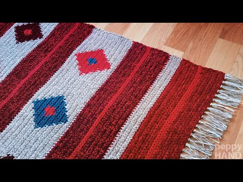 Видео: Двухсторонний жаккардовый узор крючком без протяжек