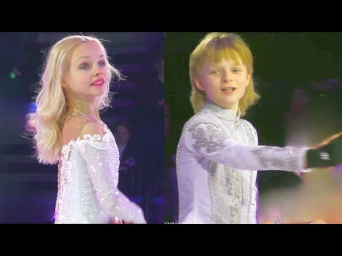 Видео: Юные звездочки Академии фигурного катания Евгения Плющенко - Елена Костылева и Александр Плющенко