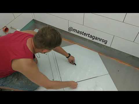 Видео: Подрезка плитки при укладке по диагонали. Часть 2