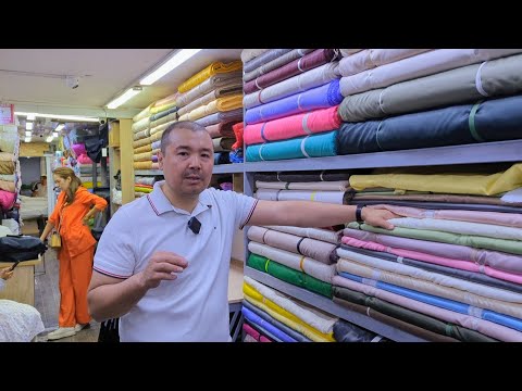 Видео: Ткани и текстиль Оптом из Киргизии. Закупщик тканей из Самого большого рынка Мадина.