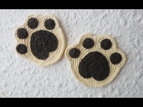 Видео: Подставка под чашку ч-2 Crochet paw coaster р-2