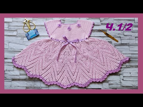 Видео: Детское платье крючком.Подробный МК.Часть ½.