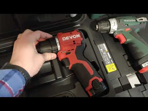 Видео: Шуруповерт Devon 5208 12V в сравнении с Metabo BS10.8 Powermaxx