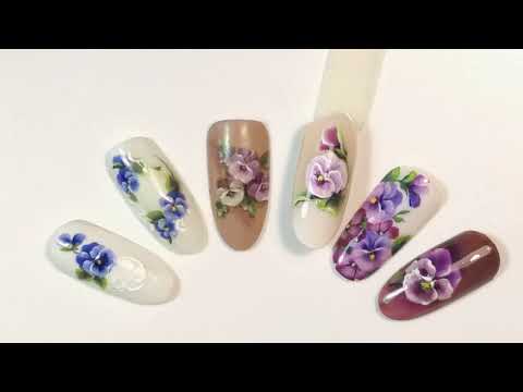 Видео: Фиалки. Анютины глазки. Гель-красками. Painting Nails.Violet.