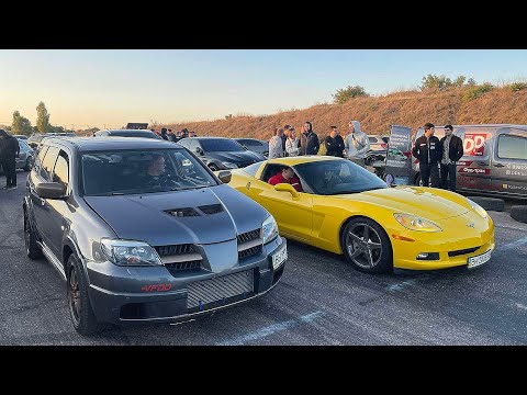 Видео: ТАКОГО вы ещё не ВИДЕЛИ! Mitsubishi Outlander против CORVETTE 6.2 и не только