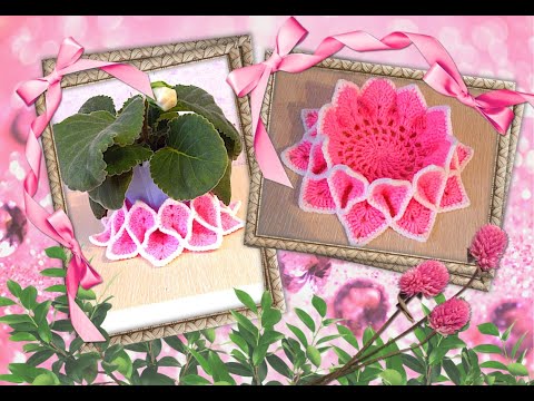 Видео: Шикарная объемная салфетка крючком.