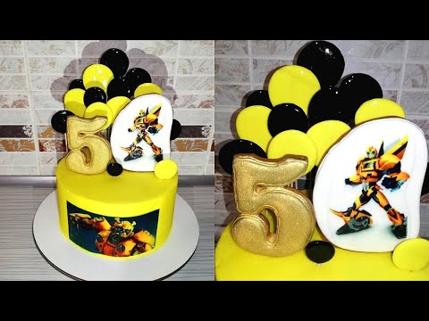 Видео: БАМБЛБИ💪 Кремовый ТОРТ Для Мальчика  по Мотивам Фильма ТРАНСФОРМЕРЫ