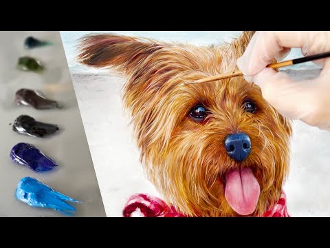 Видео: Советы по масляной живописи | Портрет питомца: рисование меха