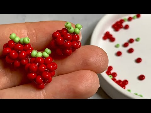 Видео: Ягоды из бисера. DIY Beaded raspberries