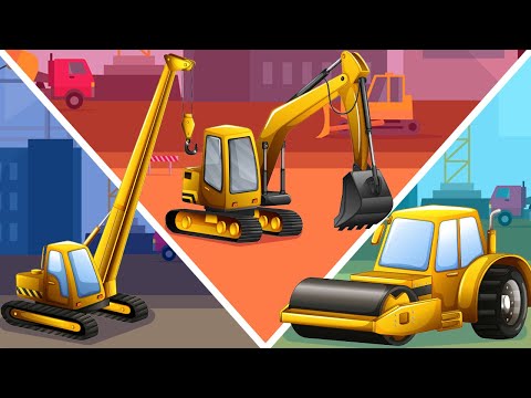 Видео: Строительный Транспорт для детей | Изучаем строительный транспорт.