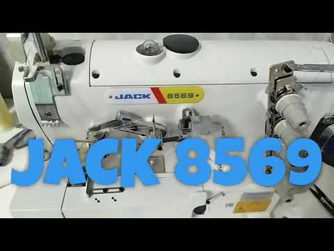 Видео: Промышленная плоскошовная машина  JACK   модель 8569.  Заправка игольных нитей.