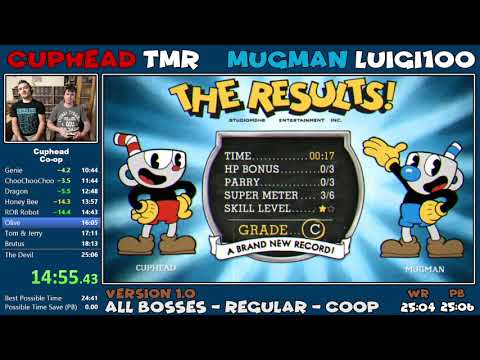 Видео: [Мировой рекорд] Cuphead — Кооператив со всеми боссами (обычный) за 24:46 (Legacy)