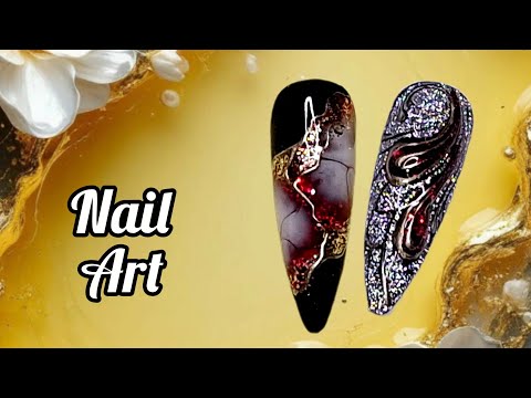 Видео: Две идеи праздничного зимнего маникюра. МК/Two festive winter manicure ideas. Nail tutorial.