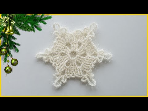 Видео: Снежинка крючком для начинающих. Вязание крючком / Crochet snowflake for beginners