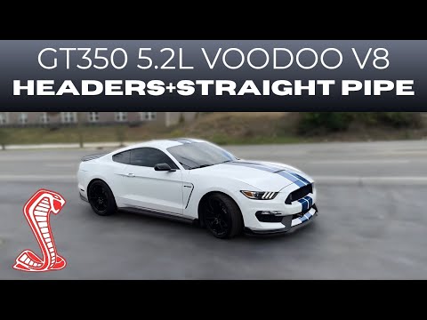 Видео: Ford Mustang GT350 2017 года выпуска 5.2L Voodoo V8 с коллекторами и прямыми трубами!