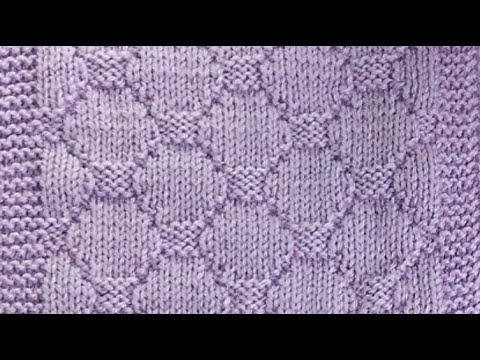 Видео: Узор "Цветок" для детского пледа / Теневое вязание / Спицы.