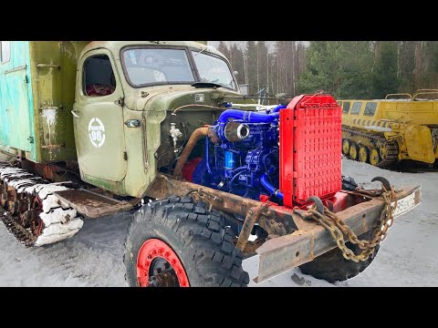 Видео: Полугусеничный ЗИЛ-157 поехал / Шикарный свист турбины