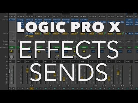 Видео: Logic Pro X — ПОСЫЛКИ ЭФФЕКТОВ — после панорамирования, после фейдера, до фейдера, посылки на фей...