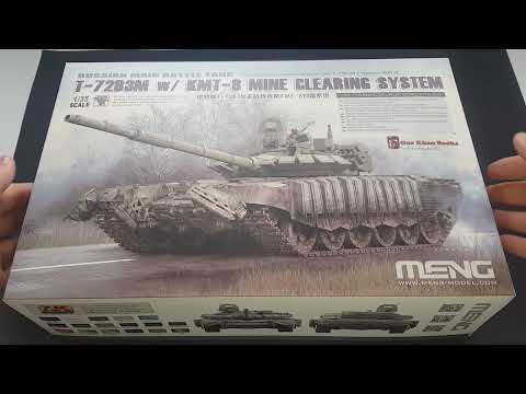 Видео: Обзор новой сборной модели танка Т-72Б3М (T-72B3M) с минным тралом КМТ-8, Meng, 1/35