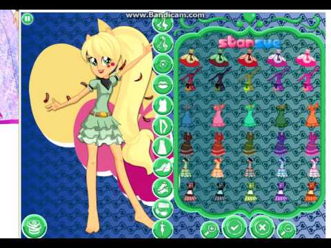Видео: Игра Девушки Эквестрии: Эпплджек Rocking Hairstyle