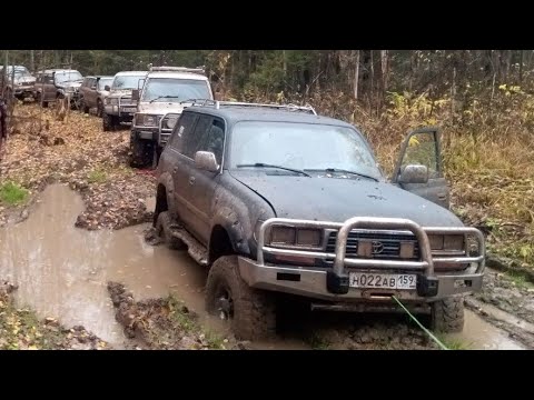 Видео: Off Road: Subaru, Pajero, Land Cruiser, УАЗ Патриот. Заклинил мотор!!! Лопнул шрус!!!