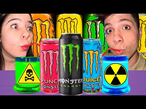 Видео: ПИЕМ 1ОО ВИДА MONSTER !!!