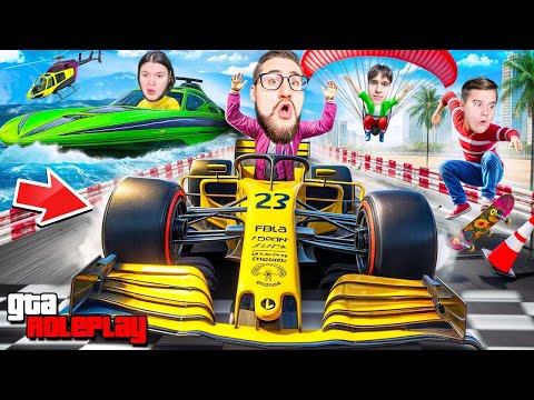 Видео: СРАЗУ 6 ГОНОК на ВСЕХ ВИДАХ ТРАНСПОРТА! СКЕЙТ vs ФОРМУЛА vs ЯХТА vs САМОЛЕТ vs ВЕРТОЛЕТ! (GTA 5 RP)