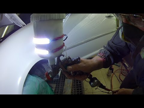 Видео: Белая база на белый акрил. Всё под лак.