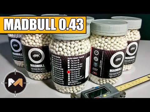 Видео: Белые тяжелые снайперские шары MADBULL 0.43, 0.40, 0.36 // White heavy sniper BBs