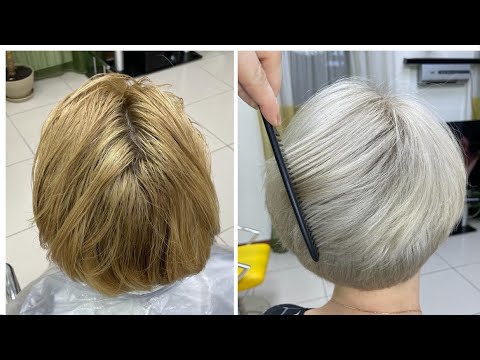 Видео: Из 7.3 (золотистый блонд)  в платиновый блонд 10.1 Обесцвечивание коричневых волос в блонд