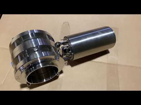 Видео: Затвор с пневмоприводом из нержавеющей стали, DN 100. Смена уплотнений без разбора трубы.