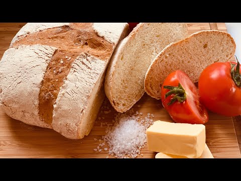 Видео: АРОМАТный! Без ЗАМЕСА! Очень вкусный ДОМАШНИЙ ХЛЕБ/ Тесто холодного брожения