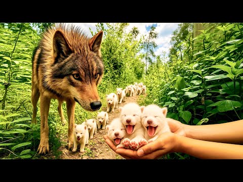 Видео: Вау! Стая диких волков 🐺 тихо поселилась в моём саду и стала моими друзьями. 🐺🥰😘❤