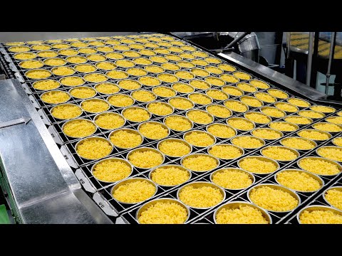 Видео: Удивительный процесс производства корейского рамена! Фабрика корейской лапши быстрого приготовления