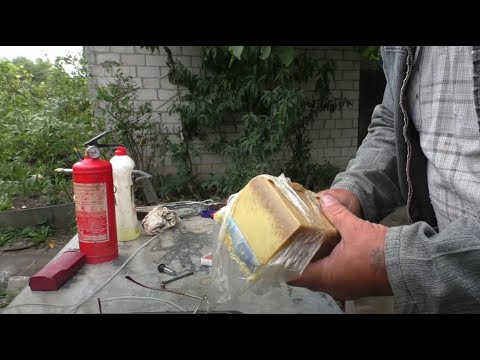 Видео: разводим пушсало и работа мовильного с огнетушителя