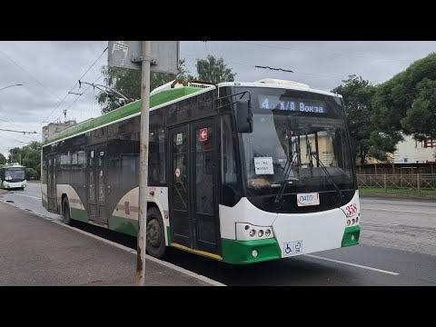 Видео: Троллейбусный маршрут 4. Вокзал - Центр - Бригантина | г. Вологда