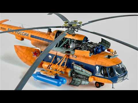Видео: 1/48 Супердетализированный вертолет Ми-8 "Звезда" | #17