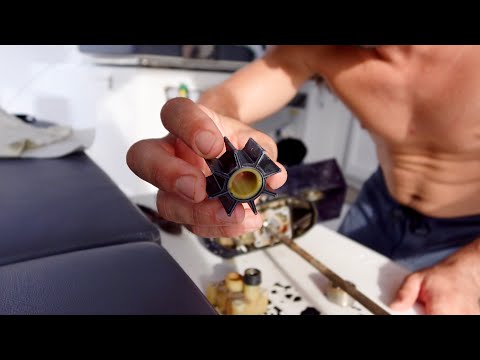 Видео: Замена крыльчатки водяного насоса в 4-тактном подвесном лодочном моторе Tohatsu мощностью 20 л.с.