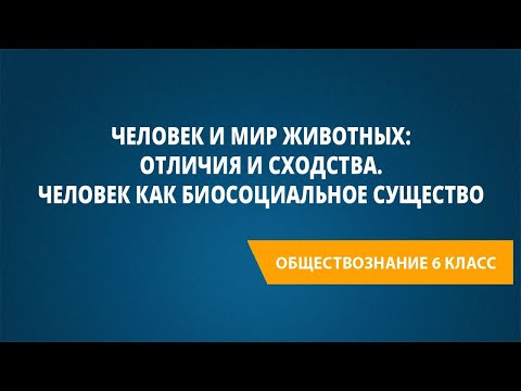 Видео: Человек и мир животных: отличия и сходства. Человек как биосоциальное существо