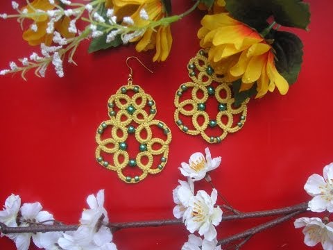 Видео: 29' TUTORIAL ORECCHINI CHIACCHIERINO AD AGO EARRINGS NEEDLE TATTING Frivolitè Encaje фриволите